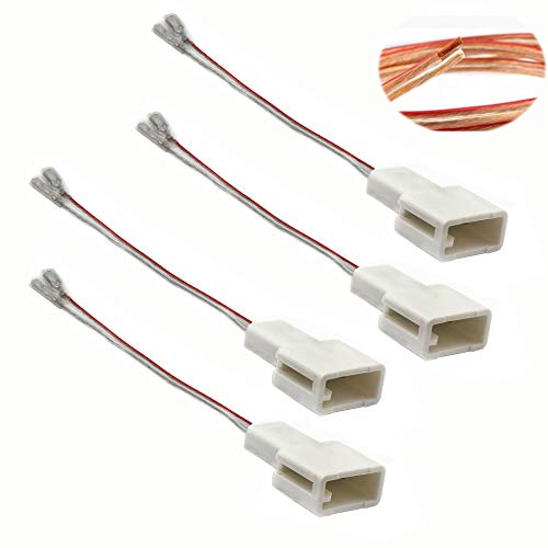 RED WOLF 2 Pair Car Door Speaker Wire Adapter Connector Harness for Select