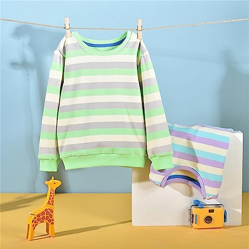 Toddler Boy Girl Basic Stripes Pullover Sweatshirt Baby Cotton Long Sleeve Crewneck Shirt Kids Fall
