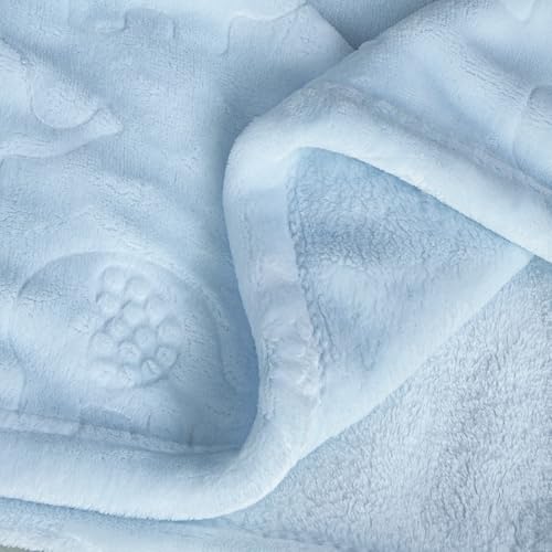 Image of BORITAR Fleece Baby Blanket with 3D Elephant Design for Boys Girls, Ultra Soft Cozy Receiving Blanket for Newborn Infant Toddler, Fluffy Blanket for Crib, Stroller (30x40 Inches, Light Blue)