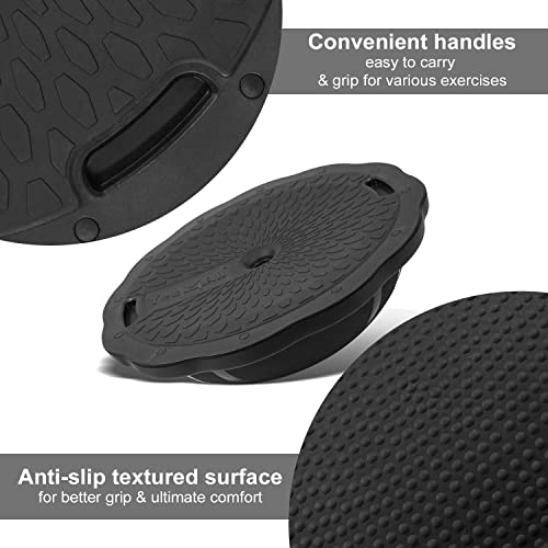 Yes4All Half Balance Ball Trainer – Half Ball Exercise Balance Trainer For Core Training & Balance Workout (Black Matte) 23.5" X 7.25" #TOP4