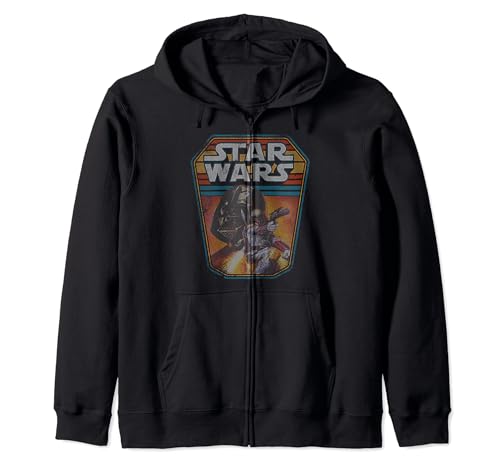 Star Wars Vintage hoodie zippé en coton chaud avec badges brodés