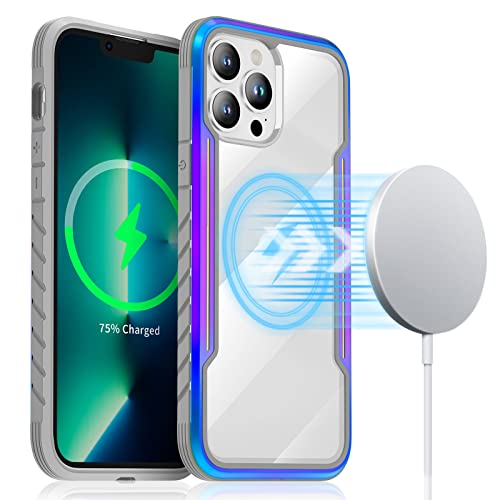 Fanbiya Metal Case for iPhone 13 Luxury Aluminum Frame Colored Anti Slip Bumper Hard PC Back Military Grade Shockproof Protective Case