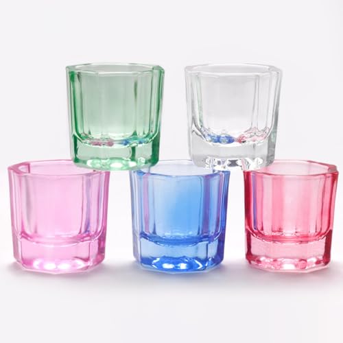 OSALADI 8pcs Vasos Octogonales de Vidrio para Manicura miniatura 6