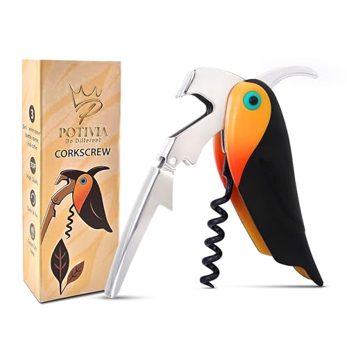 POTIVIA Wine Opener Waiter Corkscrew - Professional Wine Key for Servers & Bartenders with Foil...