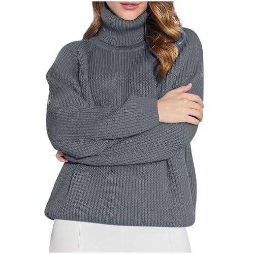 Women's Turtleneck Sweater 2025 Oversized Long Sleeve Casual Knit Pullovers Chunky Knitted Fall Winter Jumper Tops