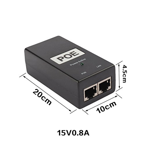 Aexit Inyector PoE 24V 12W Adaptador de Red con 2 Puertos y Enchufe US miniatura 2