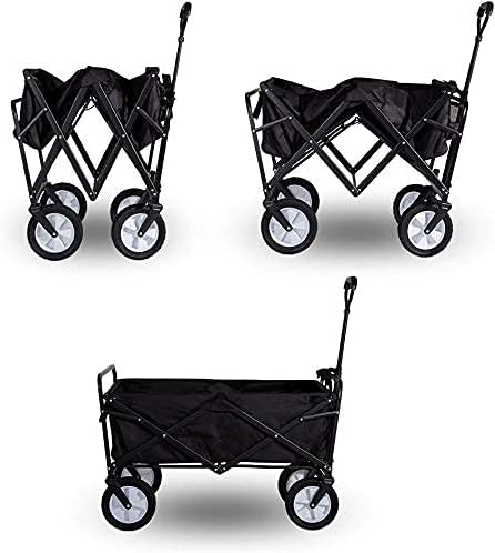 LIFE CARVER Folding Camping Cart Garden Wagon 4 Wheeled Collapsible Festival Trolley, Portable Garden Cart & DIY Waste Wagon - 150KG Capacity