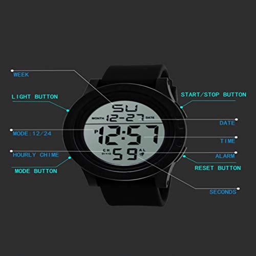 NICERIO Relógio Digital Esportivo – Relógio Masculino Multifunções Impermeável Luxuoso para Uso Exte
