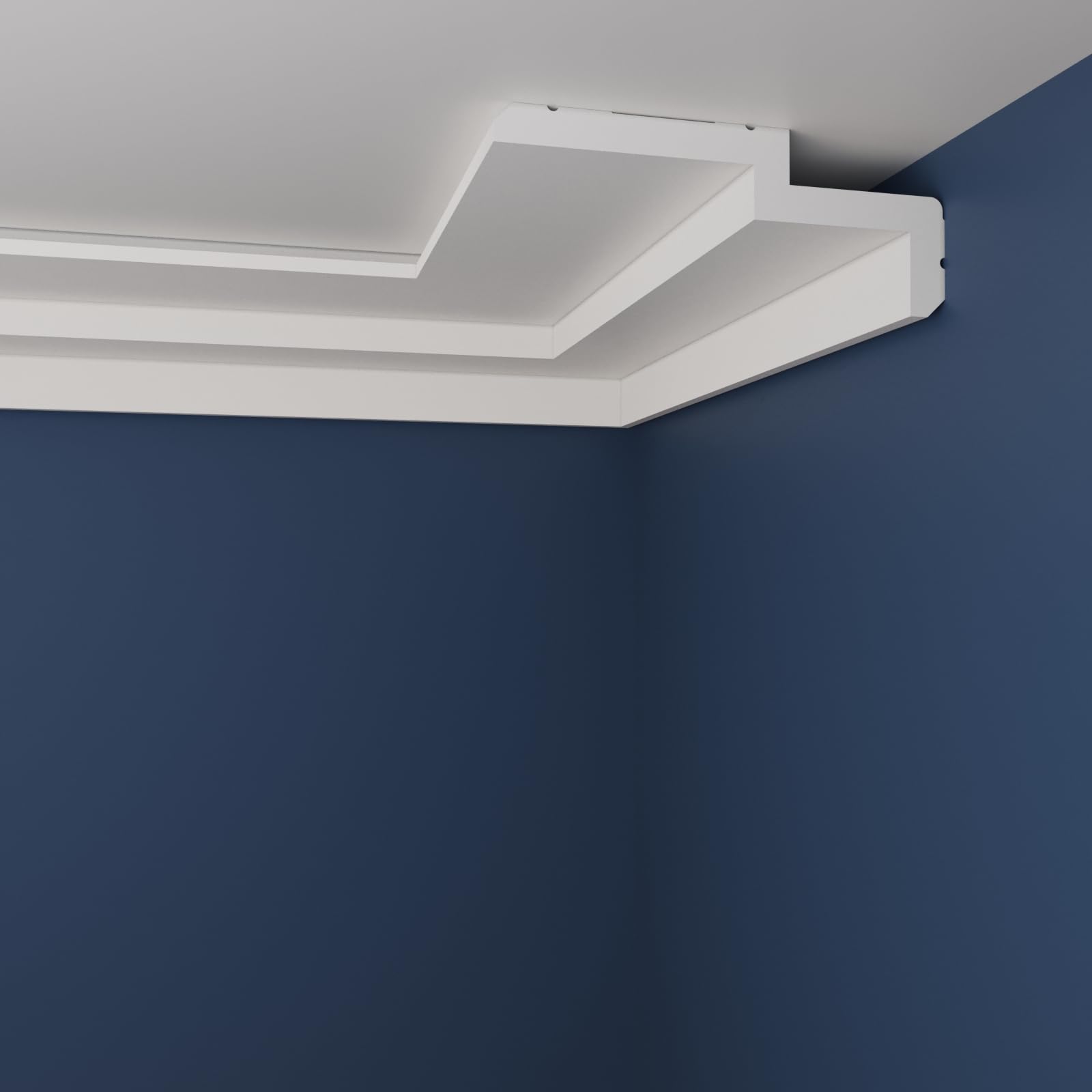 WOLDECOR Premium XPS Coving Cornice – Lightweight Decorative Coving for Ceilings, Durable Cornice Moulding Trim, Paintable XPS Ceiling Coving for Modern Home Interiors (WM27, 10 Meters)