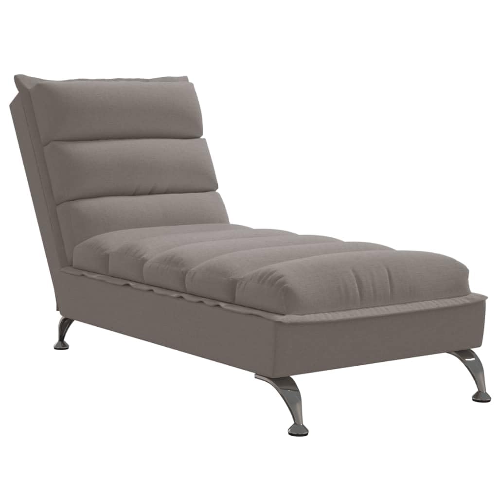 Chaise longue avec coussin rembourré en mousse et pieds métal pour bureau et salon