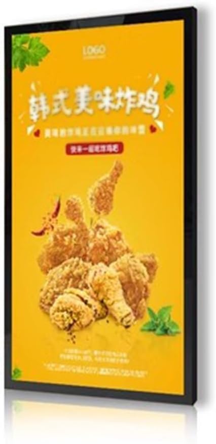 LoiYtrd Picture Frame Menu Board Sign LED Sign Advertising Display Board Wall Mounted Restaurant Advertising Backlit Light Frame(A-black,70x60cm)