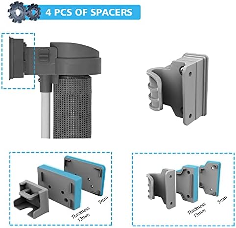 Original Fittings Pack of Retractable Stair Gate, Retractable Gate Standard Accessories with Skirting Board Spacers, Complete Spare Parts Replacements of Baby Safety/Pet Dog Gate by Double Elite, Grey