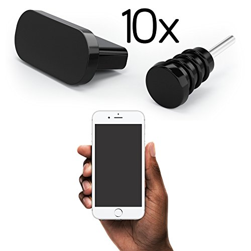 innoGadgets 10x Bouchon Anti-poussière pour iPhone 5/6/SE | Bouchon Anti-poussière, Protection pour Port de Charge| Bouchon Anti-poussière en Silicone u0096 Noir