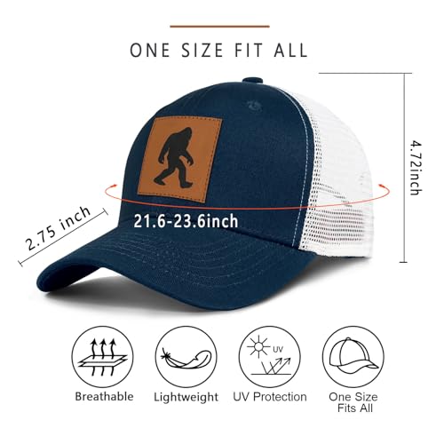 Image of Mens Hat Snapback Trucker Hats Outdoor Gifts for Men Dad Husband Father's Day Leather Pattern Baseball Cap