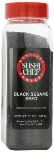 Sushi Chef Black Sesame Seed, 20-Ounce Plastic Containers (Pack of 2)