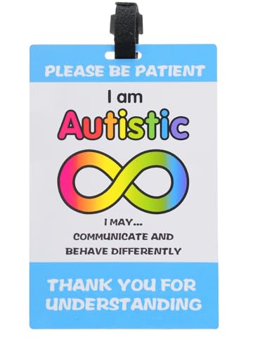 LUAATT Autism Safety Tag Card,Autistic Please Be Patient,Autism Medical Id Tag for Wagon/Strollers Devices