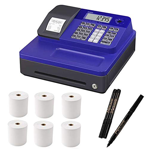 Casio Cash Register for Small/Medium Sized Retail Businesses (Blue) Bundle
