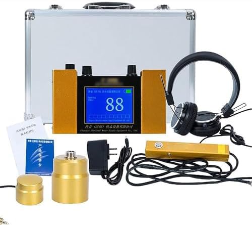 Détecteur de fuite d'eau souterraine pour chantiers de construction – Équipement professionnel de détection de fuite avec casque, 1 à 4 vitesses réglables pour une utilisation en intérieur et en