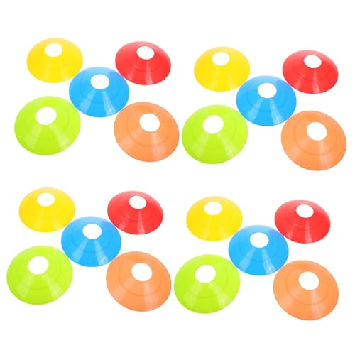 NULYLU 25pcs Soccer Disc Cones Basketball Practice Equipment Reusable Agility Training Cones Indoor/Outdoor Tool