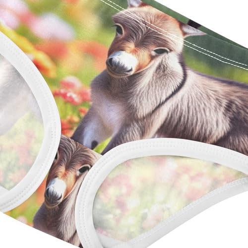 Cute Donkey Colorful Flower Field Toddler Girls Underwear 2t Cotton Panties for Girl Artistic Underpants Briefs4