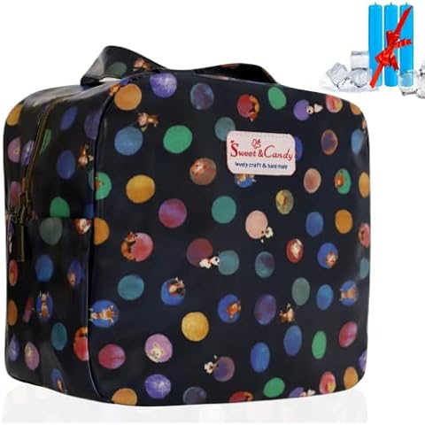 KLAPIA Bolsa Térmica Porta Alimentos Infantil/Nevera Pequeña Portátil Playa/Almuerzo Comida Trabajo/Lunch Bag/Lonchera/Mantiene Frio y Calor/Impermeable + 3 acumuladores frio Cover