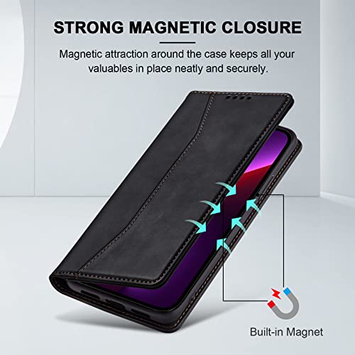 Image of Jasonyu Flip Wallet Case for iPhone 13 Pro Max,Black