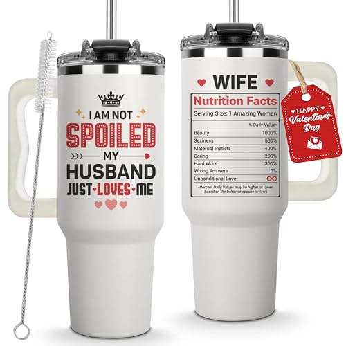 Valentines Gifts for Wife from Husband, Anniversary Wedding Gifts for Wife, Wifes Birthday Gift Ideas, Wifey Cup Present for Her - Wife Gift for Valentine's Day, Christmas - Valentines Mug 40 Oz