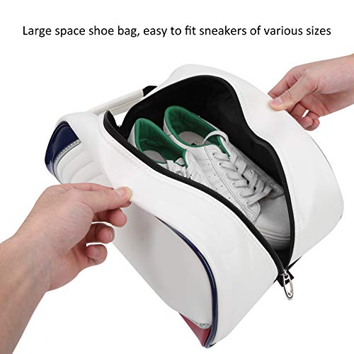 Golf Shoe Bag, Portable Pu Leather Golf Shoe Carrier Bag Dustproof Golf Shoe Travel Bag Golf Shoes Storage Bag White #TOP5