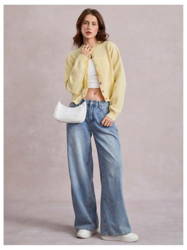Image of SOLY HUX Women's Button Down Cropped Lightweight Cardigan Sweater | Cute Fall Fashion, 2026