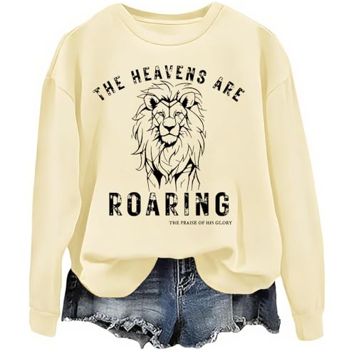 The Heavens Are Roaring Gift For Her Sweatshirt Lion Graphic Hoodies Unisex