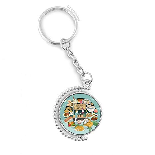 Llavero de Taiwán de recuerdo místico anillo giratorio serpiente de noche regalo pilgrim