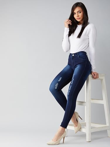 Image of Dolce Crudo Women's Skinny Fit High Rise Cropped Length Stretchable Denim Jeans