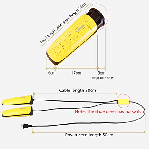 Secador de Calzado Portátil Doble Núcleo Amarillo miniatura 3