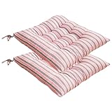Viusneun 2 er Set Stuhlkissen 40 x 40 cm, Landhaus karo Sitzkissen Ausgezeichneten Sitzkomfort Sitzpolster weicher Outdoor und Indoor Auflagen (Rosa)