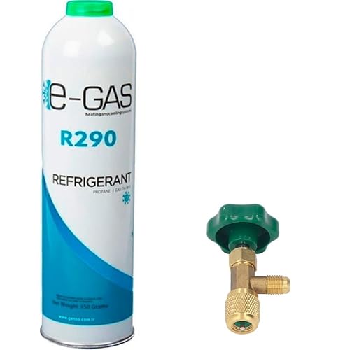REPORSHOP - 1 Botella Gas Refrigerante R290 + Valvula 350Gr Propano Freeze Organico