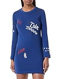 moschino kleider regular fit long-sleeved t-shirt dress customized with prints and embroideries love & sketches