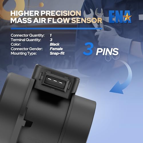 ENA Mass Air Flow Sensor Meter MAF Compatible with BMW 330Ci 330i 330xi 530i X5 Z3 2001 2002 2003 2004 2005 2006 Replacement for 74-10055 MAS0236 245-1142 AF10222 13621438871 13627567451 by ENA - Used condition - Image 5