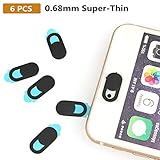 AJUSTES PARA TODOS LOS ELECTRONICOS: 6 Packs Camera Cover: protección de diapositivas para iPhone, iPad, laptops, PC, macbooks Pro, teléfonos android, nuestra funda para cámara web está diseñada para cubrir cámaras estándar desde laptops y dispositivos móviles, protegiendo la privacidad y la seguridad.