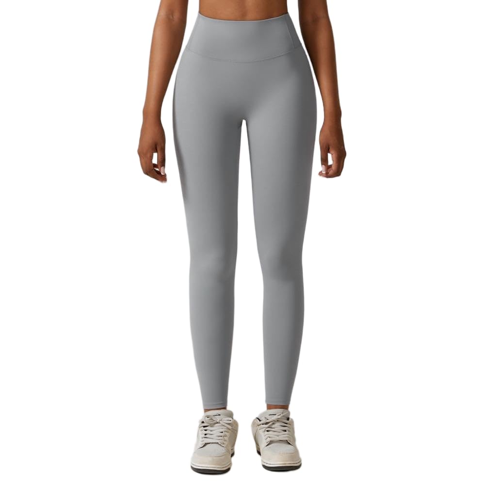 DYRBF Leggings da donna a vita alta per yoga, tinta unita, in nylon spandex, ad alta elasticità, traspiranti, controllo della pancia, allenamento, corsa, palestra, ciclismo, danza