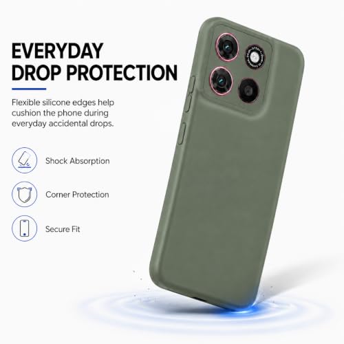 Image of FIRST MART Matte Silicone Back Cover for Motorola G Max - Green