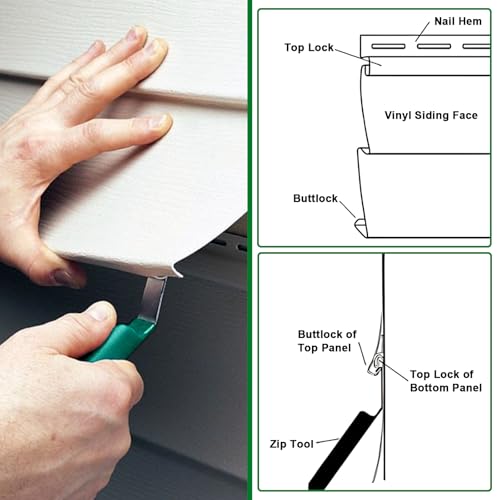 Cholic Siding Removal Tool, Green Siding Zipper Tool Straight Non-Slip Grip Handled thumb #2