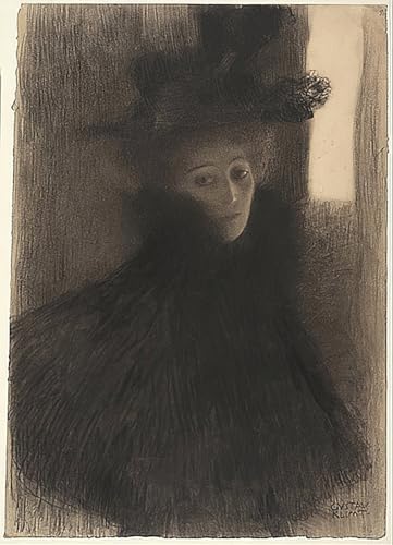 Gustav Klimt Portrait d'une dame avec cape poster toile décoration murale bureau 60x90