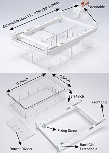 YekouMax Organizador Frigorifico, Organizador de Nevera, Almacenaje Nevera, Organizador Transparente, Adecuado para el Almacenamiento de Verduras, Frutas, Bocadillos (2 cajones, grandes) - imagen 3