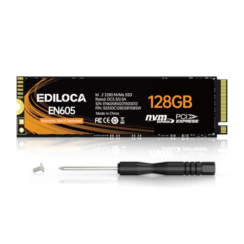 Amazon | EDILOCA EN605 SSD 128GB PCIe Gen 3.0×4 NVMe1.3 M.2 2280