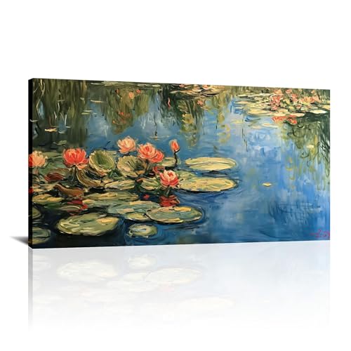 Fleur toile impressions d'art pour salon paysage nénuphar 70x140 cm