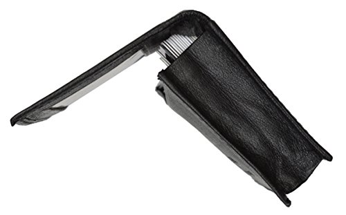New Leather Business Card Holder Expandable Wallet Money Card Case Black Mens - Thumbnail 5