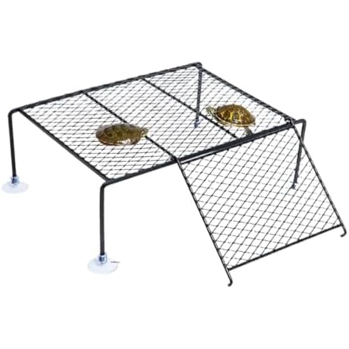 爬虫類 亀 浮き島 亀の日なたぼっ 日光浴 水槽台 タートルプラットフォーム 生息地 登り石 鉄芸 両生類 カメ桟橋 亀用テラス 吸盤デザイン 位置を自由に調整でき (K,26*30cm)