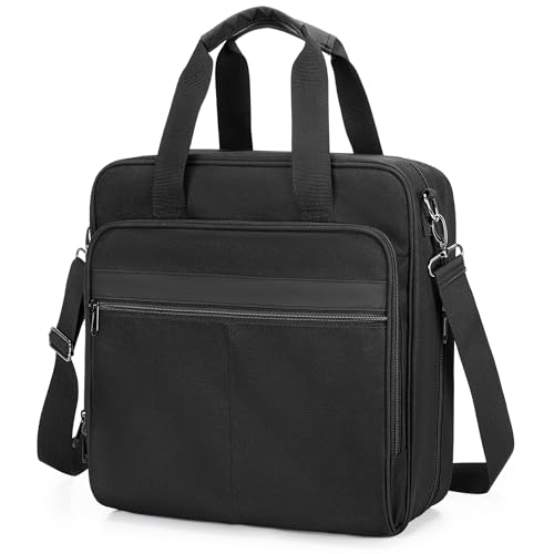 Prokva Carpeta con cremallera de 3 anillas, bolsa de anillas de 2 pulgadas con correa y capacidad de 500 hojas, se adapta a portátiles de 13 pulgadas, color negro (diseño patentado)