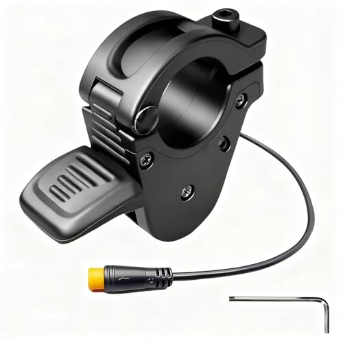 SWRXEarn Ebike Thumb Throttle 12V/24V/36V/48V/52V/60V/72V 3-Pin M8 Waterproof Ebike Throttle 300X Left and Right Thumb Handlebar Accelerator for Electric Bikes & Scooters 22mm Handlebars