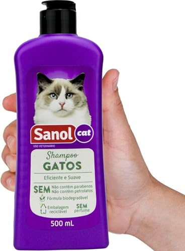 Shampoo Para Gatos 500ml Roxo Limpeza Suave e Pelagem Brilhante